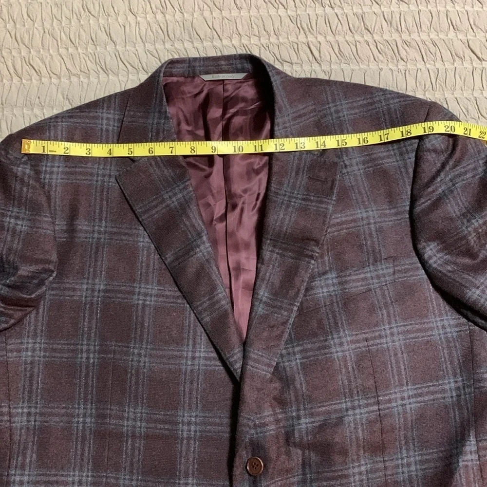 CANALI Italy Wool Cashmere Blend Men's Multi Color Plaid Blazer Large Academia